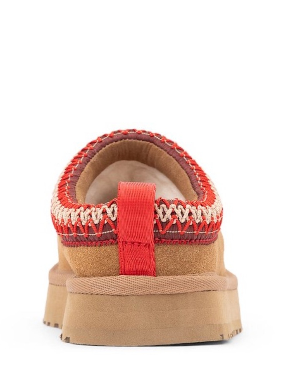 Brand New UGG Tazz Chestnut Suede Slip-On Mule with Red Trim - Picture 5 of 7